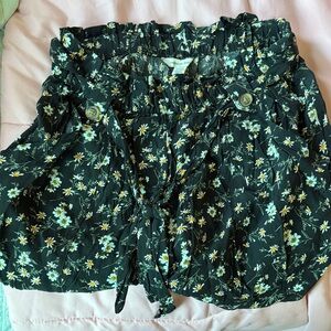 American Eagle Outfitters Floral Black Shorts